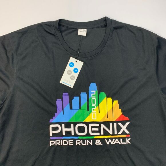 Phoenix Pride Run Series 2020 T Shirt Mens XXL 2XL Black Sweat Wicking Running - Picture 3 of 13